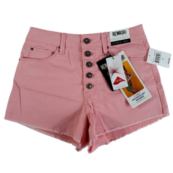 Rewash Pants - Rewash Casey Super High Rise Shorts Ultra Stretch pink Size 3 / Waist 26 in